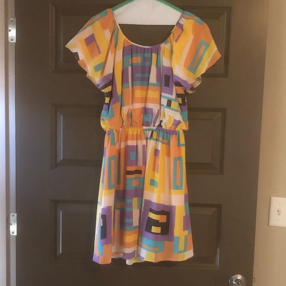 Multi-color summer dress with elastic waist - Picture 3 of 3